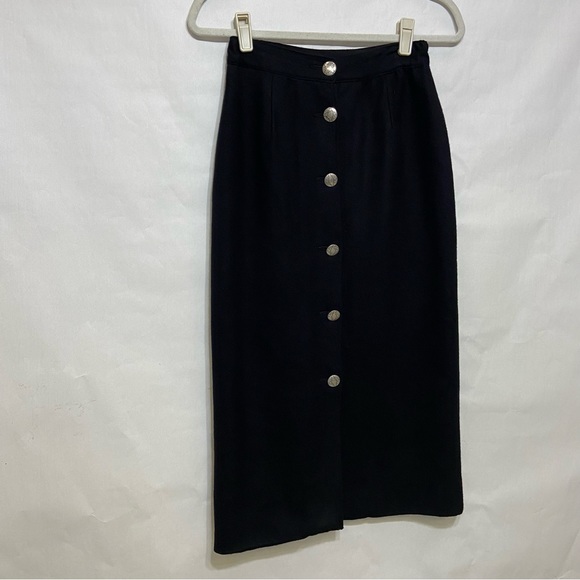 VINTAGE PIONEER WEAR RED RIVER WESTERN COWGIRL WOOL BUTTON MIDI SKIRT - Picture 2 of 14